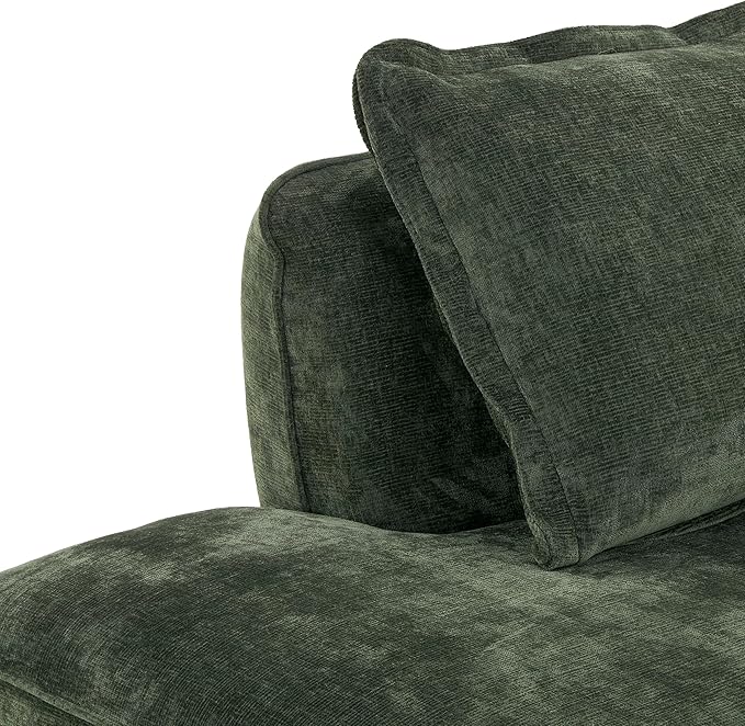 Merax 121 L-Shaped Sectional Sofa with Chaise Lounge No Assembly Required 2-Piece Set Modern 4 Seat Sofa for Living Room Soft Upholstery 32 Deep Seating (Green)