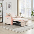 3-in-1 Futon Couch Sofa Bed Chair Convertible Sleeper Sofa with Pull-Out Bed Folding Sofa Bed with Reclining Backrest and Side Pocket Sofa Recliner Single Bed Adult Modern Chair Bed Berth (White)