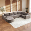 139 Oversized Modular Sectional Sofa U Shaped Couch with Deep Seat Modern Upholstered Couches Comfy 5 Seat Corner Couch for Living Room No Assembly Required (Brown 139)