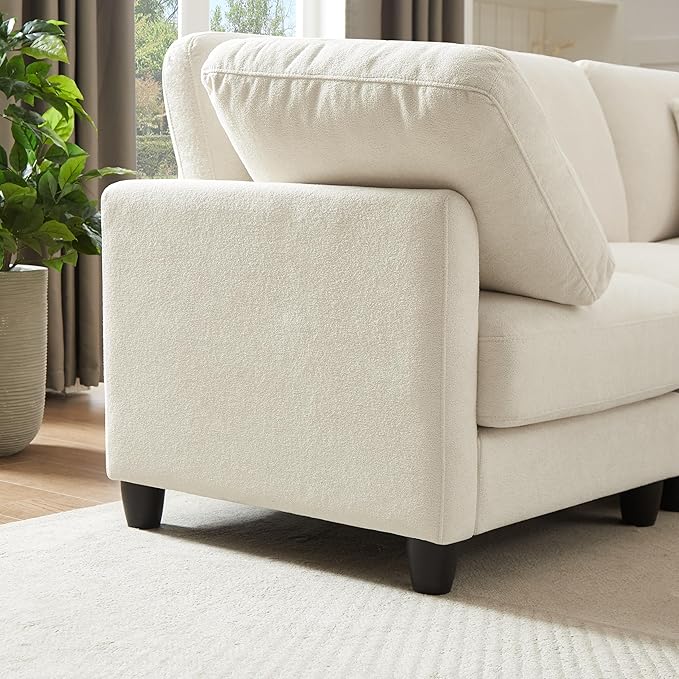 7 Seater Oversized Modular Sectional Sofa Deep Seat Cloud Couch - Free Combination Convertible Lounge Sofa Couch with Movable Ottoman for Living Room Apartment Office