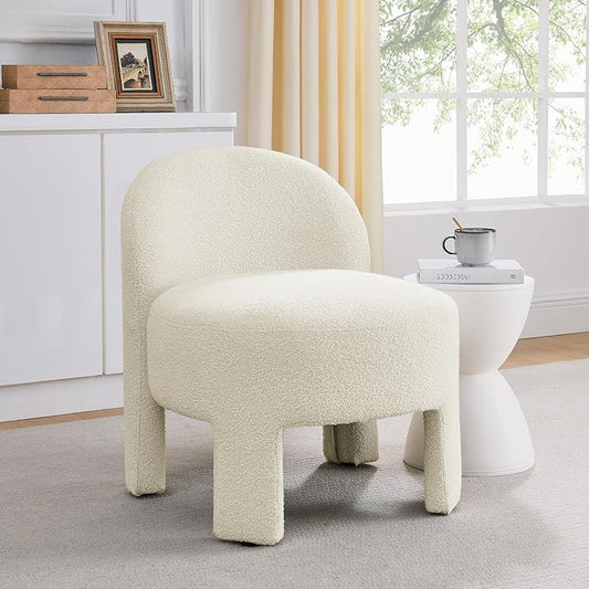 Hoop Gauze Lounge Chair with sof Cushion and backrest Need to be Assembled Suitable for Living room'bedroomldining Room Beige(24.5 28.75 28.75)