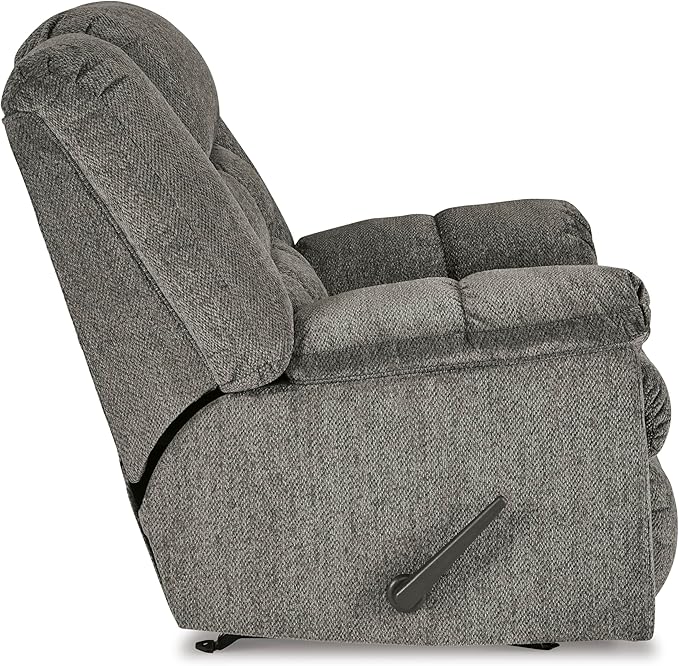 Signature Design by Ashley Kegler Contemporary Tufted Manual Rocker Recliner Gray