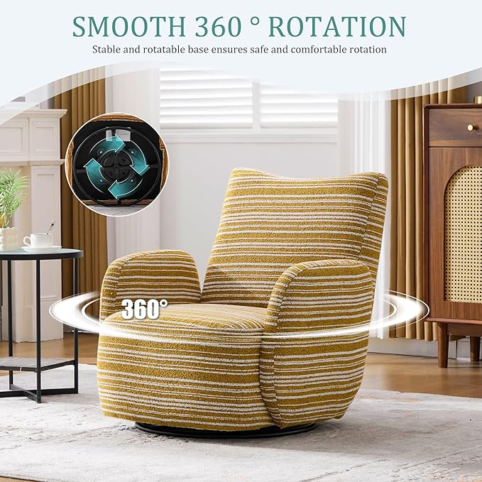 ERYE 360° Swivel Chair Modern Leisure Swivel Armchair for Living Room Bedroom
