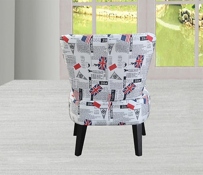 Alice Collection Contemporary Fabric Flag Upholstered Living Room Accent Chair Red/White/Blue