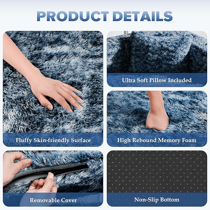 HABUTWAY Convertible Sofa Bed 3-in-1 Futon Sofa Bed with Pillow Foldable Pull Out Floor Sofa Bed with Removable Cover Plush Boneless Couch for Living Room/Bedroom/Dorm