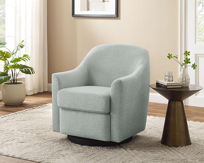 VANOMi Swivel Accent Chair Swivel Barrel Chair Modern Upholstered Round Armchair Comfy Club Reading Chairs for Adults Reading Accent Chairs for Living Room Bedroom Office (Mint)