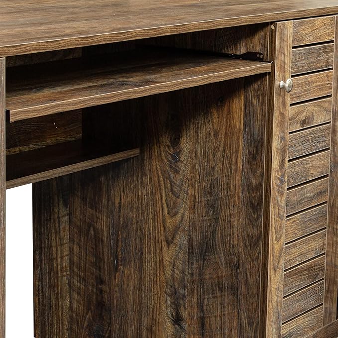Home Office Computer Desk with Hutch Antiqued Paint Finish