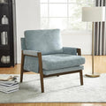 Mid-Century Modern Armchair with Soft Fabric and Elegant Design Ideal for Living Room Use Available in Blue
