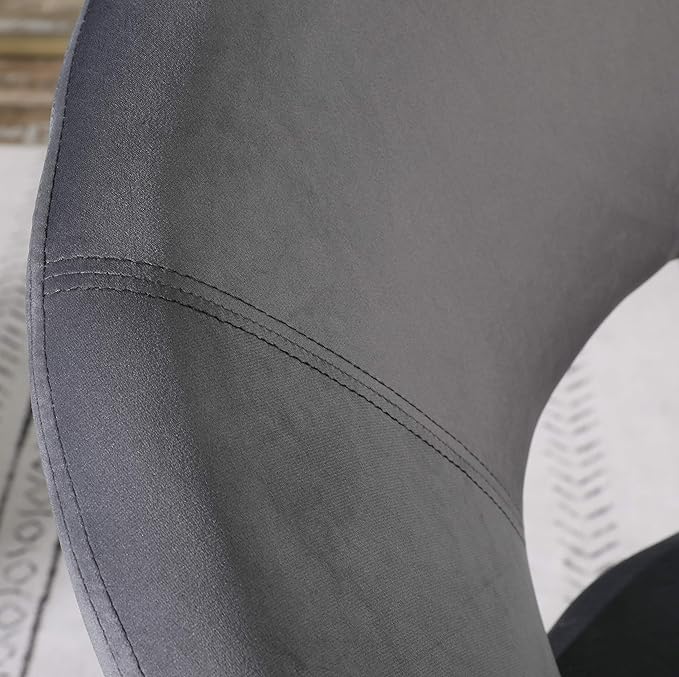 Roundhill Furniture Slatina Silky Velvet Upholstered Accent Chair with Gold Tone Finished Base Gray