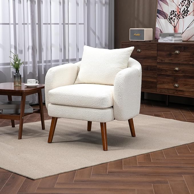 Wood Frame Armchair Modern Accent Chair Lounge Chair for Living Room