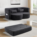 Convertible Folding Sofa Bed79”Full Size Floor Sleeper Boneless CouchTeddy Velvet Full Foam Futon Loveseat for Living Room BedroomNo Assembly Required (Black)