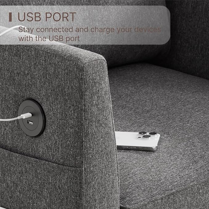 Modular Sectional Sofa 60 Loveseat with Storage Modern Convertible Couch with USB Port for Small SpaceApartmentBedroom