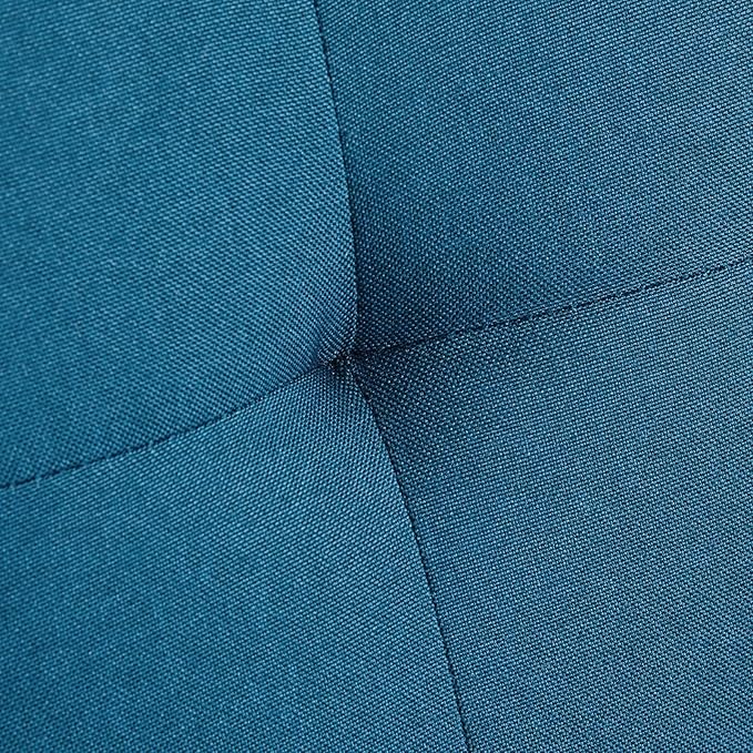 Yaheetech Convertible Sofa Bed Adjustable Fabric Couch Sleeper Modern Recliner Reversible Loveseat Folding Daybed Guest Bed Removable Armrests Cup Holders 3 Angles 772lb Capacity Aqua Blue