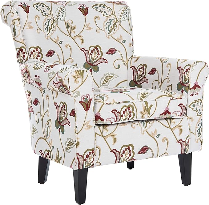 Safavieh Mercer Collection Margaret Ivory Floral Cotton Club Chair
