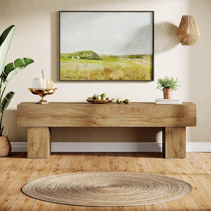Tribesigns 63 TV Stand Farmhouse Entertainment Center Low TV Console Table for Living Room Long Media Console Television Stands for 55/60/65 Inch TV