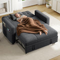YITAHOME 55 Convertible Sofa Bed 3-in-1 Pullout Sofa Linen Sleeper Sofa with Reclining Backrest and Side Pocket Modern Futon Couch for Living Room Bedroom Apartment Grey