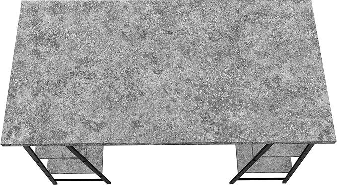 Monarch Specialties I 7526 Computer Desk Home Office Laptop Storage Shelves 48 L Work Metal Laminate Grey Black Contemporary Modern