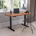Flash Furniture Tanner Electric Height Adjustable Standing Desk - Table Top 48 Wide - 24 Deep (Mahogany)