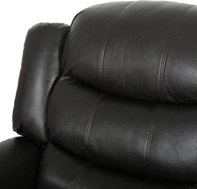 Christopher Knight Home GDFStudio Great Deal Furniture Merit Black Leather Recliner/Glider Chair