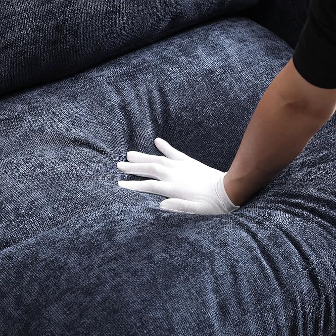 Oversized L-Shaped Modular Sectional Sofa with Storage Armrest Reversible Couch with Movable Ottoman USB Ports Cup Holders 360°Swivel Tray Comfy Cloud Cushions for Living Room or Apartment Blue