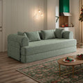 78.7 Chenille 4-in-1 Folding Convertible Sofa Bed Boneless Couches with 4 Pillows &amp Convenient Side Pockets Comfy Foldable Compressed Sofa in Box Floor Sofa Lounge Couch for Living Room(Green)