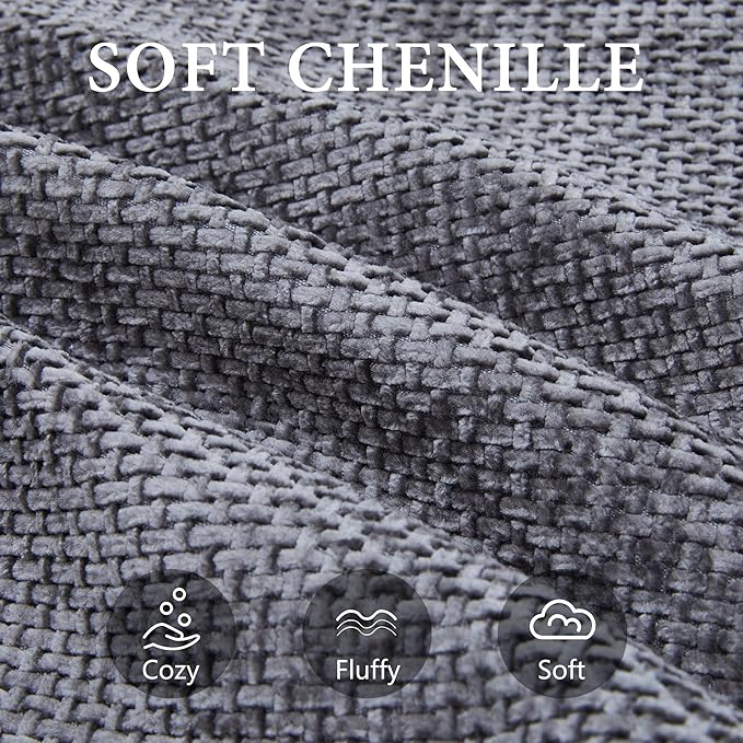 L Shaped Single Sofa Modern Comfy Chenille Fabric Loveseat Couch No Assembly Required Small Couch with Deep Seat 2 Pillows for Living Room Apartment Bedroom