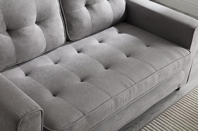 ERYE 55-Inch Loveseat Sofa with Pull Out Sleeper Couch Bed 3-in-1 Convertible Sleeper Sofabed W/Side Storage Pockets Modern 3 Fold Tufted Upholstered Pull Out Sofa Bed for Living Room Bedroom