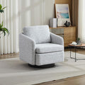 31.5 W Swivel Accent Chair and Comfy Round Accent Single Sofa Chair 360 Degree Club Chair Lounge Armchair for Living RoomBedroom.Nursery.White Black Chenille