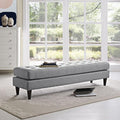Modway EEI-2137-LGR Empress Mid-Century Modern Upholstered Fabric Large Bench In Light Gray
