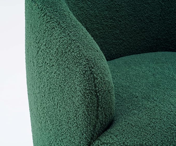 Green Teddy Swivel Accent Chair for Living Room Small Round Swivel Chairs with Metal Base for BedroomBarrel Chairs for Bedroom Corner Or Small Spaces Cozy (Green)