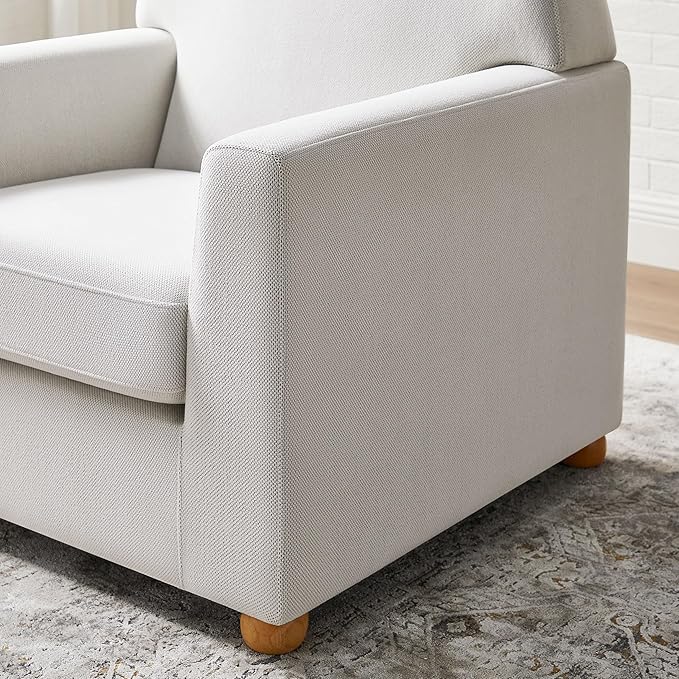 VANOMi Oversized Accent Chair Comfy Upholstered Living Room Arm Chair Thick-Cushioned Reading Chair Beige
