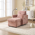 Multifunctional Sofa Recliner Chairs with Storage Cell Phone Bracket Chenille Recliner Chair Bed with Side Pockets and High Backrest Modern Living Room Single Lounge Chair (Pink)