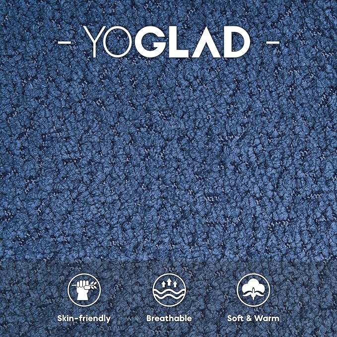 Yoglad 38.58'' Swivel Round Chair Comfy Boucle 360° Accent Chair with Thick Cushion Oversized Modern Single Sofa with 3 Pillows Soft Armchair for Nursery Living Room Bedroom Office (Blue)