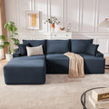 Cloud Sectional Couch Boneless Sofa for Living Room Modular Sectional Sofa with Deep Seat Fluffy Comfy Couch with L-Shaped Chaise No Assembly Required Navy Blue