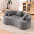 Loveseat Sectional Boneless Sofa for Living Room 79 Modern Luxury Chenille Sofa Extra Deep Seat Curved Cloud Floor Couch with 3 Throw Pillows for Small Spaces Grey