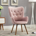 Roundhill Furniture Doarnin Contemporary Silky Velvet Tufted Button Back Accent Chair Mauve