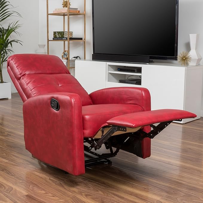 Christopher Knight Home Samedi PU Recliner Oxblood Red