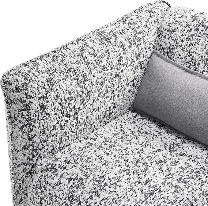 Lexicon 360 Degree Swivel Accent Chair Modern Jacquard Fabric Barrel Chair with Metal Swivel Base and Lumbar Pillow for Living Room/Bedroom/Office Assembled Gray