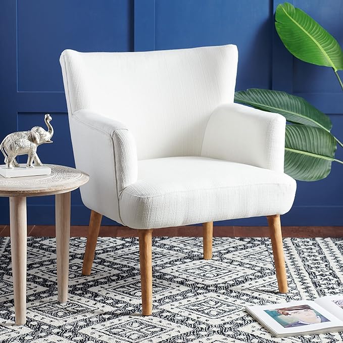 SAFAVIEH Home Collection Delfino White/Natural Accent Chair