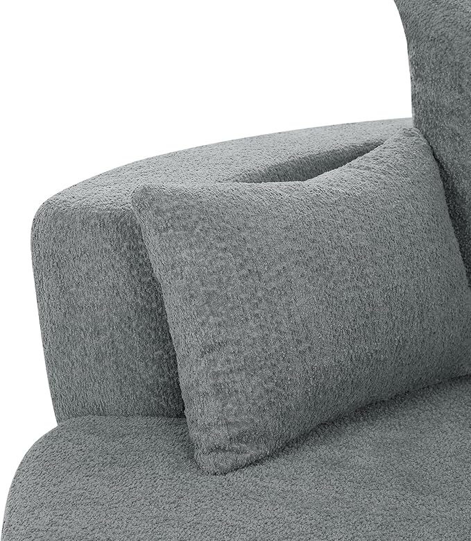360° Swivel Barrel Chair - Oversized Round Sofa Chair and A Half with Removable Pillows Comfy Modern Upholstered Chenille Deep Seat Circle Chaise Lounge for Living Room Bedroom Office Hotel (Grey)