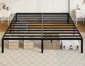Allewie King Size Bed Frame 14 inch Metal Platform Beds with Storage Space No Box Spring Needed and Easy Assembly Black