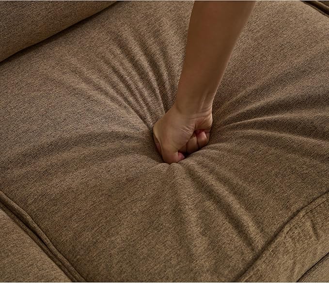 Pull Out Sofa Bed Queen Size Sleeper Sofa with Memory Foam Mattress 3 in 1 Convertible Pullout Couch Bed 3-Seater Comfy Upholstered Loveseat Sofas for Living Room Guest Room RV (Brown Linen)