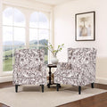 Wingback Chairs Set fo 2 High Back Floral Accent Chair in Fabric Comfy Upholstered Armchair with Nailhead Trim for Living Room Single Sofa Reading Chair for Small Spaces Bedroom-Plum