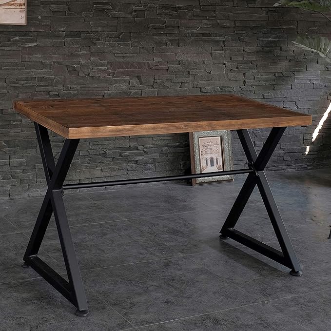 AC Pacific Nova Modern Industrial Home Office Computer and Working Desk Table Brown/Midnight