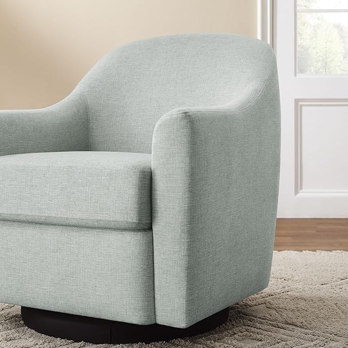 VANOMi Swivel Accent Chair Swivel Barrel Chair Modern Upholstered Round Armchair Comfy Club Reading Chairs for Adults Reading Accent Chairs for Living Room Bedroom Office (Mint)