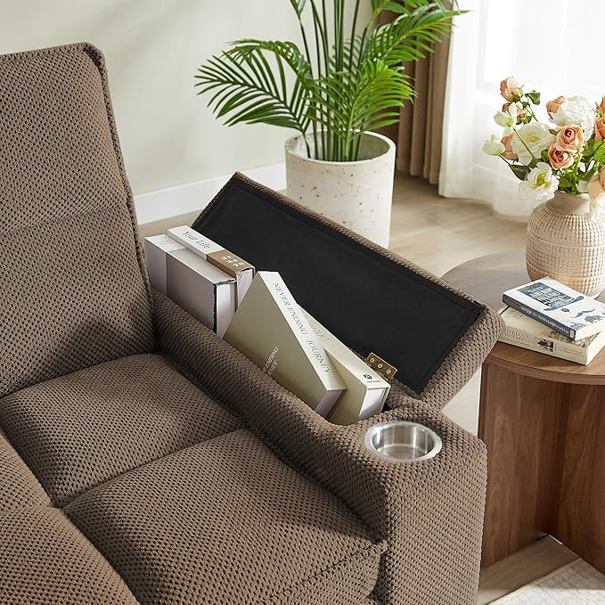 Eafurn Convertible Sleeper Sofa Bed with 360° Swivel Table &amp USB Ports Tufted Chenille Loveseat Pull-Out Couch with Storage Armrest &amp Cup Holders 6-Level Adjustable Backrest