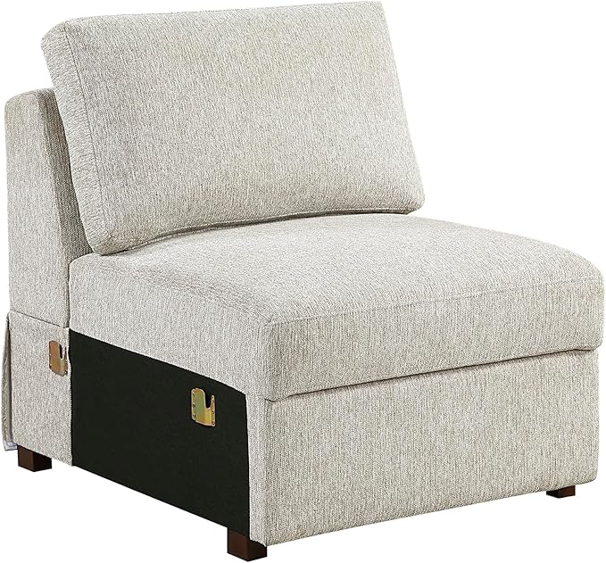 Lexicon Modular Sectional Sofa Module for Sectional Couch Armless Chair Removable Back Cushion Cover Microfiber Sand