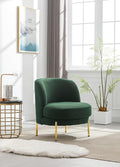 Generic 28.4 W Accent Chair Upholstered Curved Backrest Reading Chair Single Sofa Leisure Club Chair with Golden Adjustable Legs for Living Room Bedroom Dorm RoomGreen Boucle