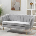 Chenille Small Sofa Couch for Small Spaces Living Room Bedroom59 Loveseat Couches with Gold Metal LegsChannel Tufted 2 Seater Sofas with Curved Back and Arms for ApartmentRV.