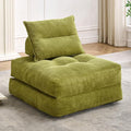 Folding Sofa Bed Fold Out Chair Bed with Pillow Convertible Sleeper Chair for Living Room/Small Spaces Foldable Lazy Sofa Bed Floor Chair Comfy Corduroy Couch Bed Pistachio Green